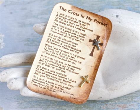 Prayer Cards I Carry A Cross In My Pocket Printable